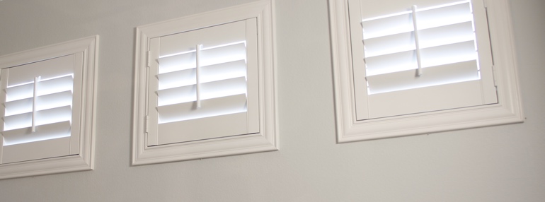 Small Windows in a St. George Garage with Polywood Shutters